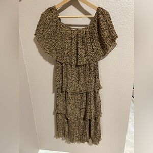 Impeccable pig Leopard Print Off-Shoulder Dress